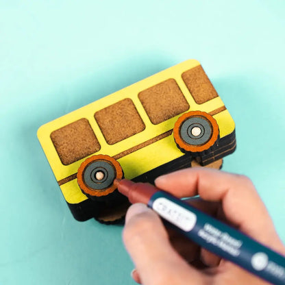 Bus Adventures – Colour-Your-Own Wooden Toy Bus