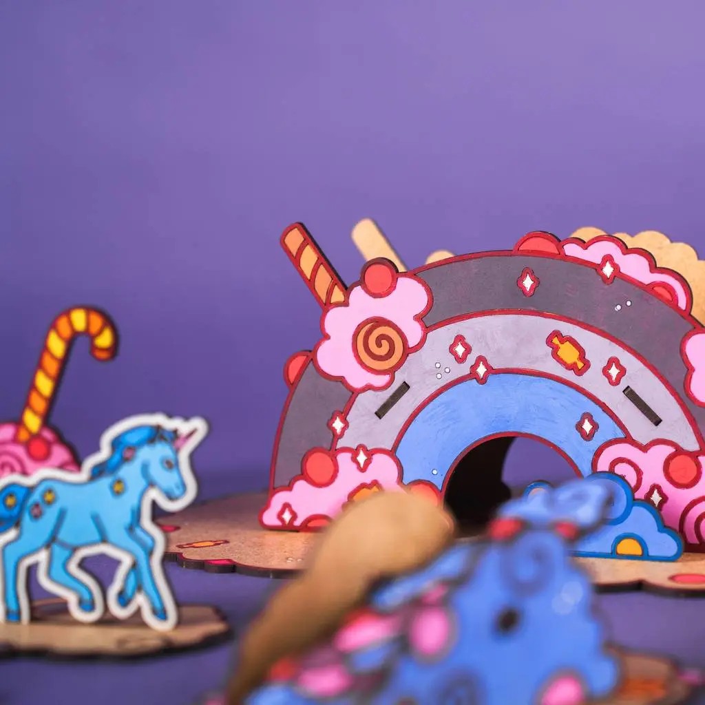 Candy Land – Colour-Your-Own Wooden Unicorn Play Set