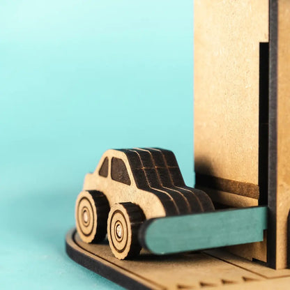 City Gas Station – Colour-Your-Own Wooden Petrol Station Play Set
