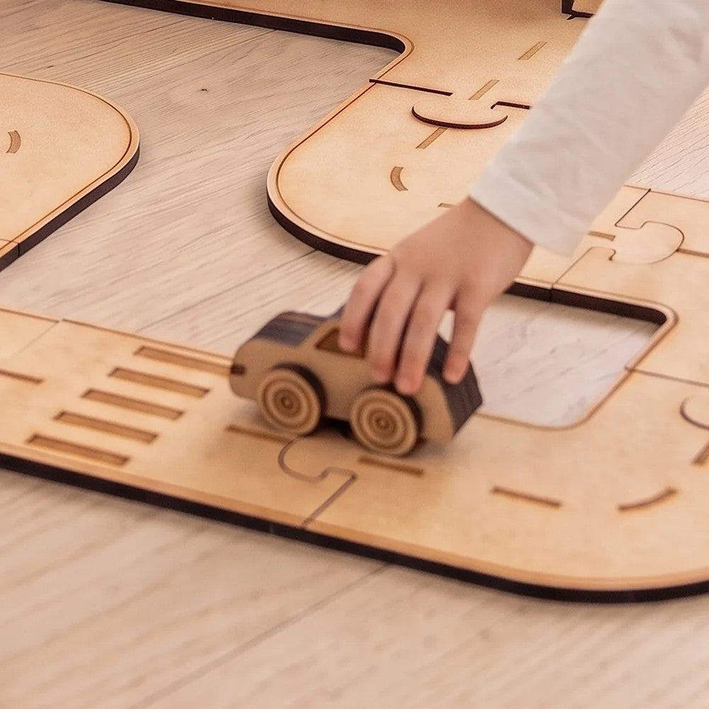 City Park Zone – Colour-Your-Own Wooden Car Park Play Set