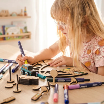 City Park Zone – Colour-Your-Own Wooden Car Park Play Set