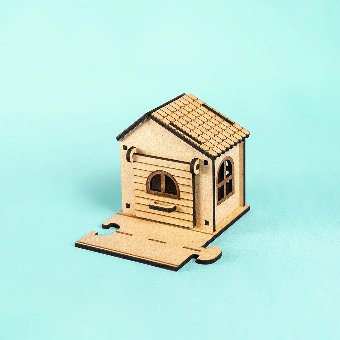 Crossroad Cottage – Colour-Your-Own Wooden Toy Garage
