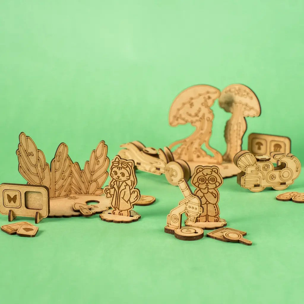 Eco Detectives – Colour-Your-Own Wooden Explorer Play Set