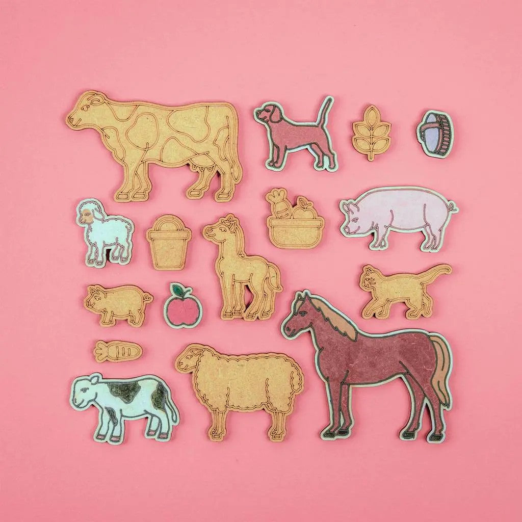 Farm Animals – Colour-Your-Own Wooden Toy Set