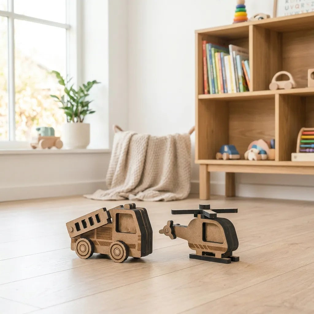 Fire Station – Colour-Your-Own Wooden Play Set
