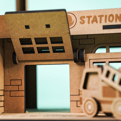 Fire Station – Colour-Your-Own Wooden Play Set