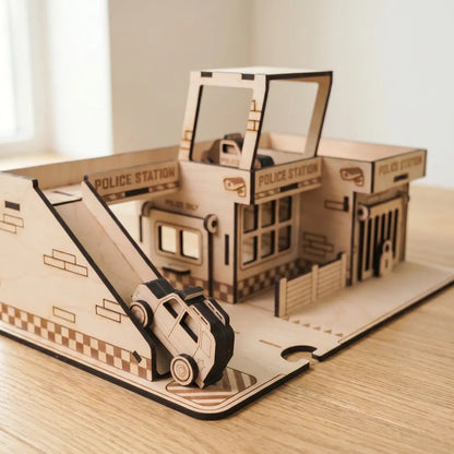 Police Station – Colour-Your-Own Wooden Play Set