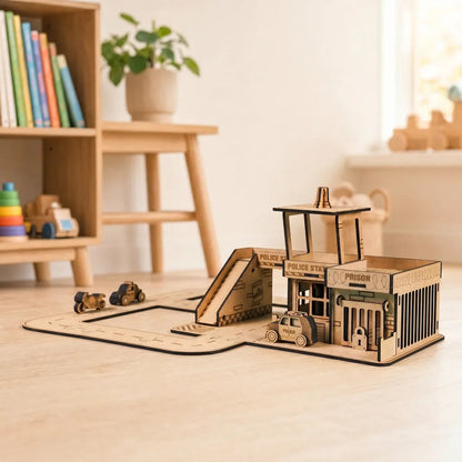 Police Station – Colour-Your-Own Wooden Play Set