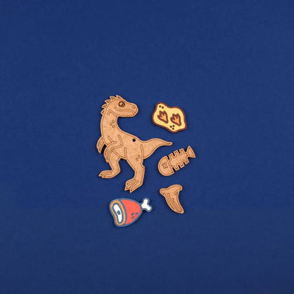 Raptor – Colour-Your-Own Wooden Dinosaur Mini Set