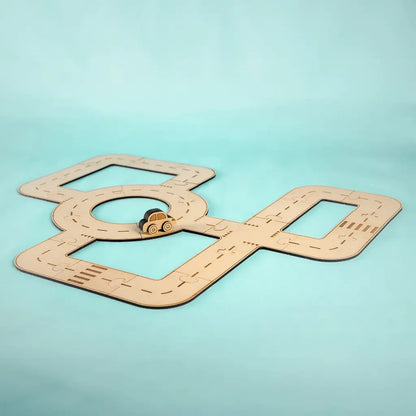 Rule the Roundabout – Colour-Your-Own Wooden Road Play Set