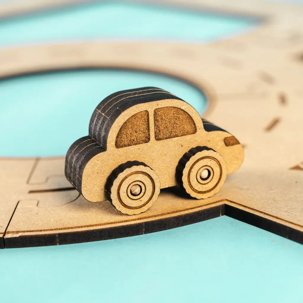 Rule the Roundabout – Colour-Your-Own Wooden Road Play Set