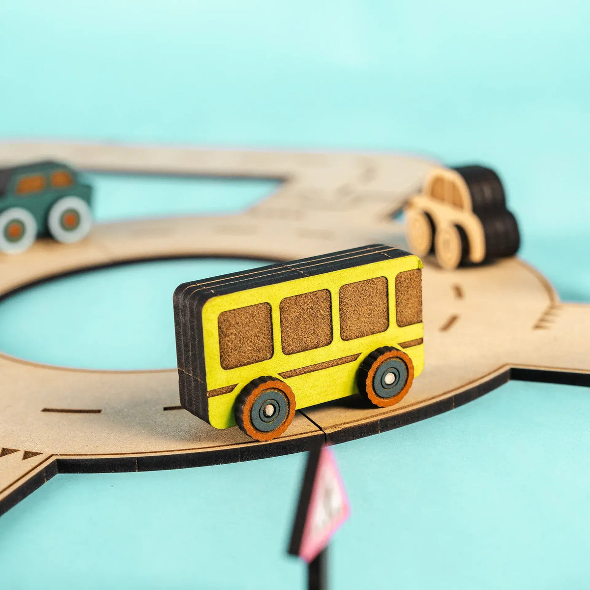 Rule the Roundabout – Colour-Your-Own Wooden Road Play Set