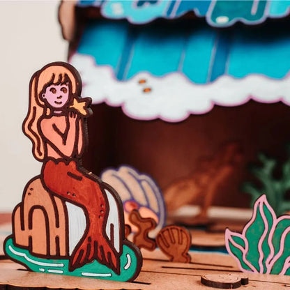 Seashell Shore – Colour-Your-Own Wooden Mermaid Play Set