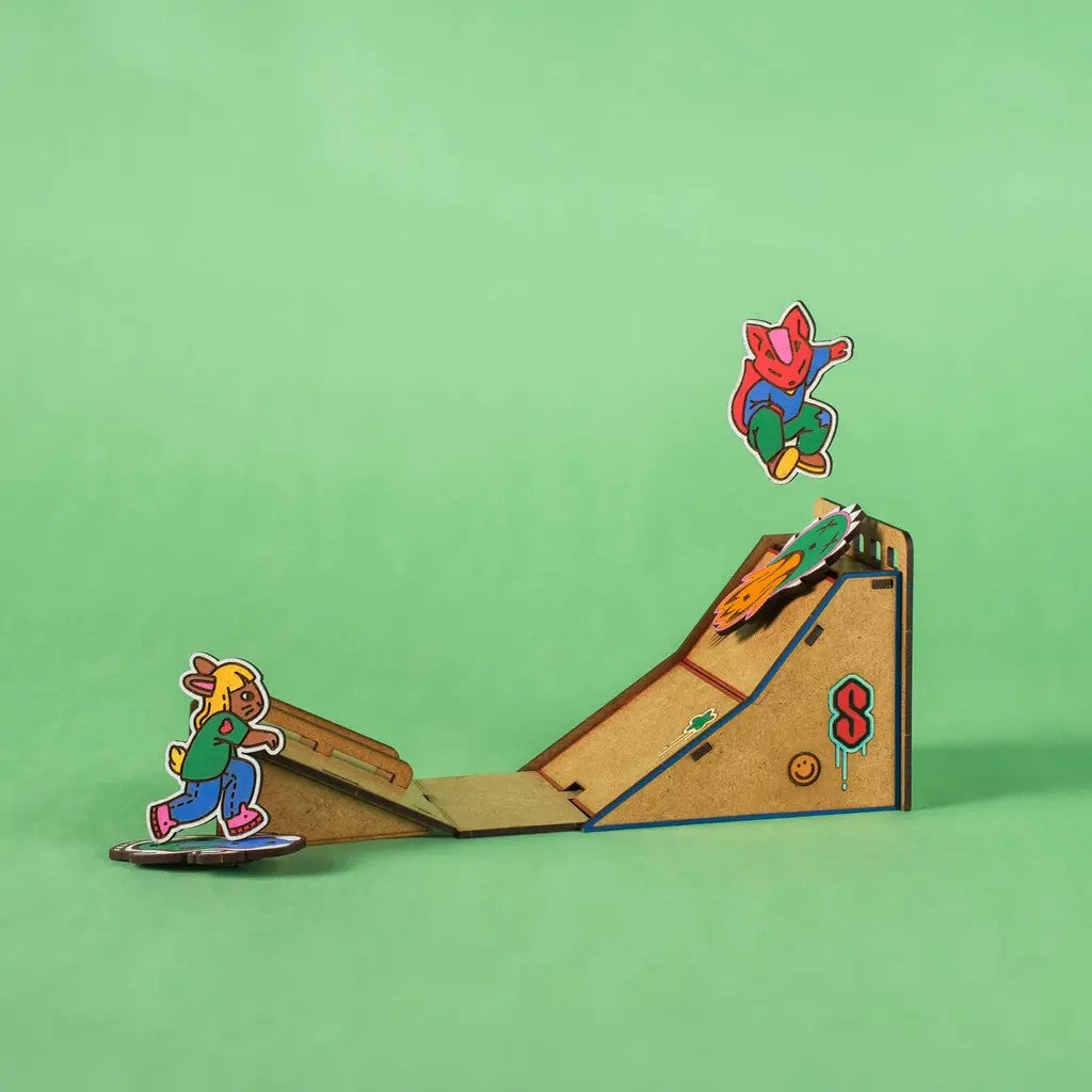 Spark & Loud – Colour-Your-Own Wooden Skatepark Play Set