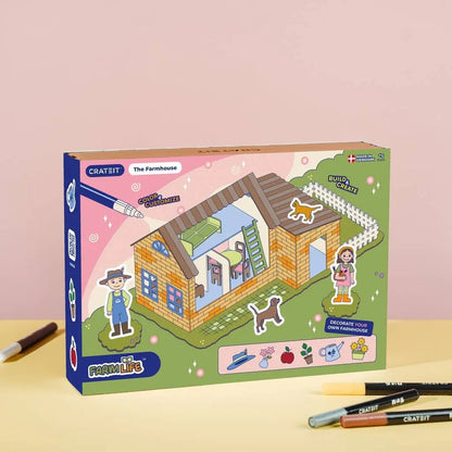 The Farmhouse – Colour-Your-Own Wooden Play Set