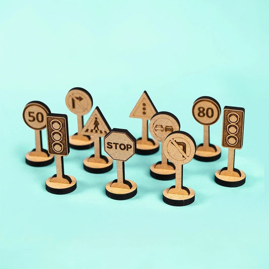 Traffic & Road Signs – Colour-Your-Own Wooden Sign Set