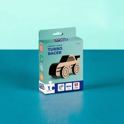 Turbo Racer – Colour-Your-Own Wooden Race Car