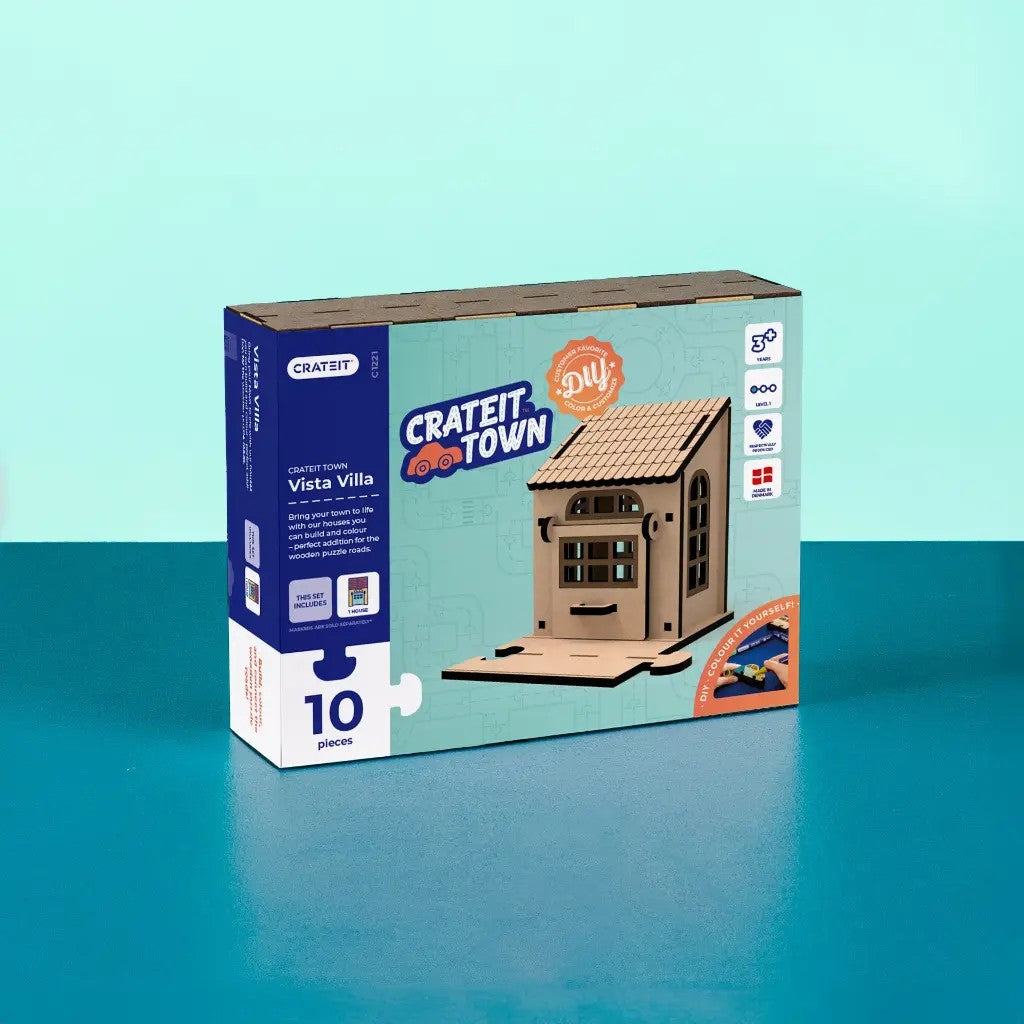 Vista Villa – Colour-Your-Own Wooden Toy Garage