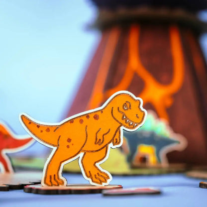 Volcano Escape – Colour-Your-Own Wooden Dinosaur Play Set