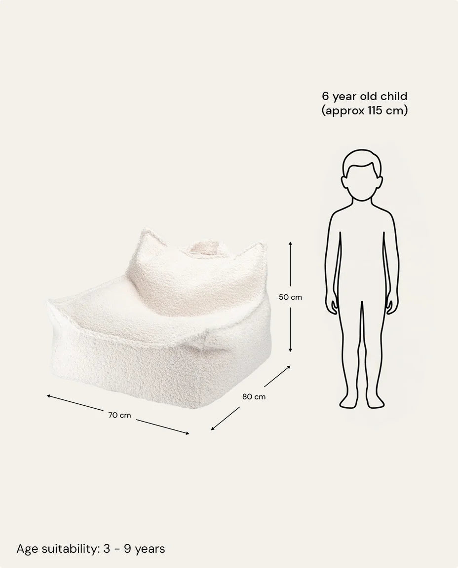 Wigiwama sækkestol i teddy – Cream White