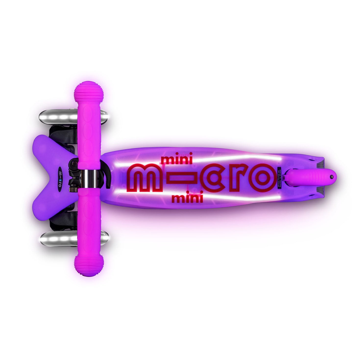 Micro Mini Deluxe Glow LED Plus løbehjul - Frosty Pink
