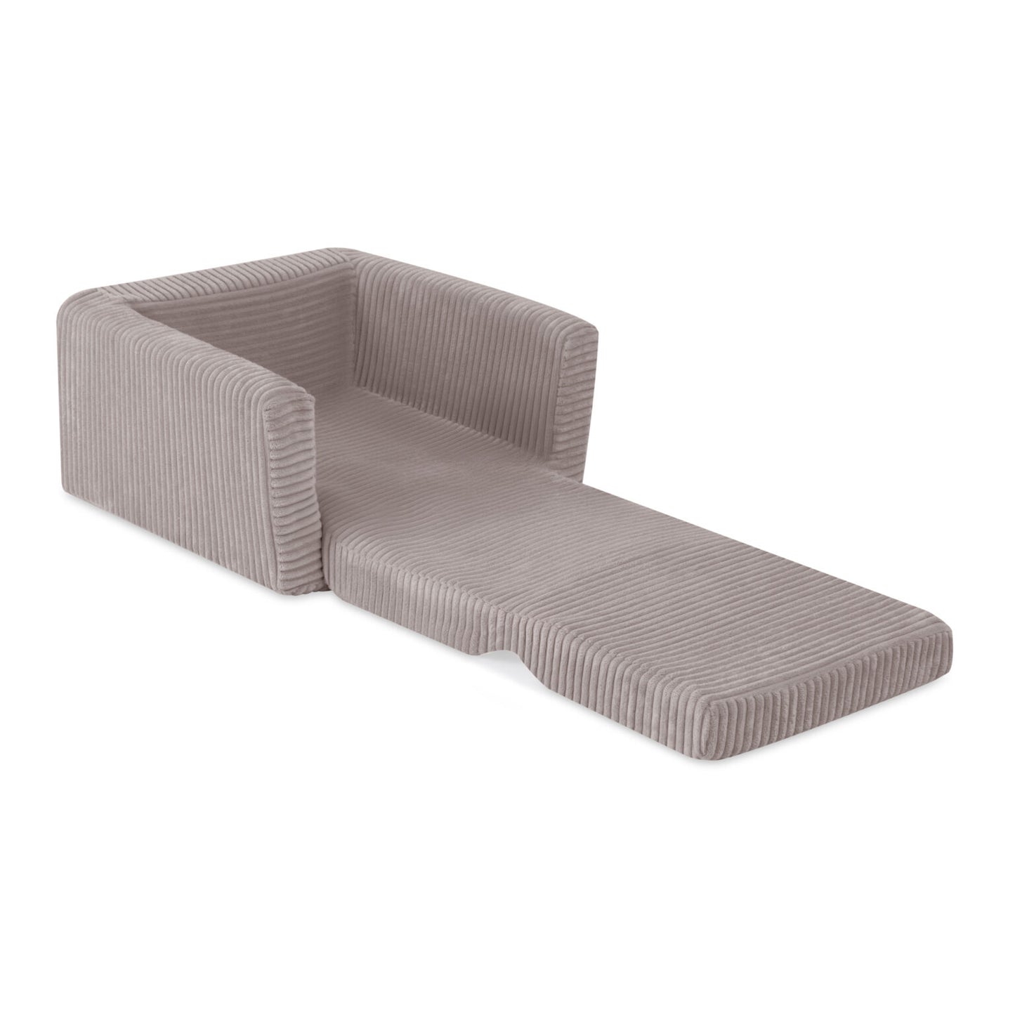 Plush Nest Cubie foldbar lænestol til børn i premium fløjl – beige