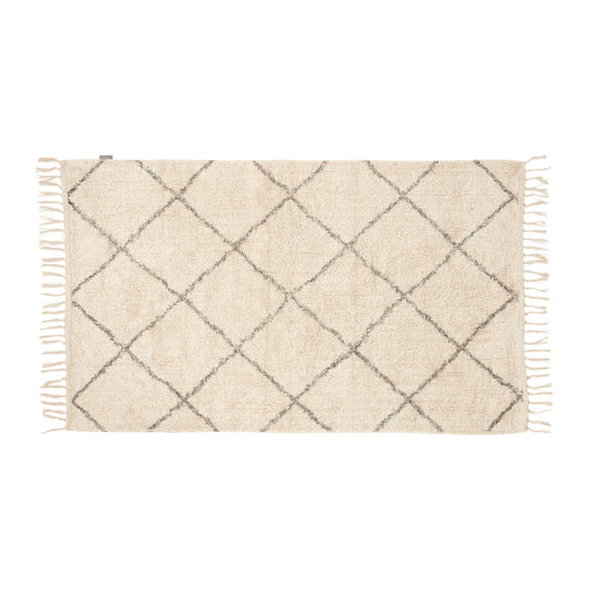 Hübsch tæppe – Rhomb Small Off white (90×150)