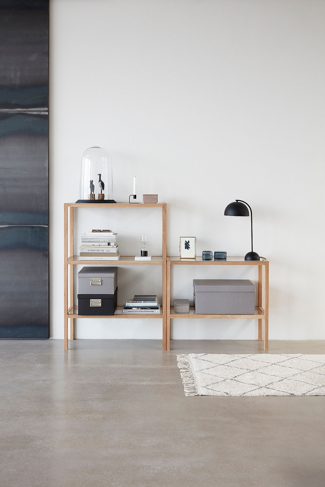 Hübsch tæppe – Rhomb Small Off white (90×150)