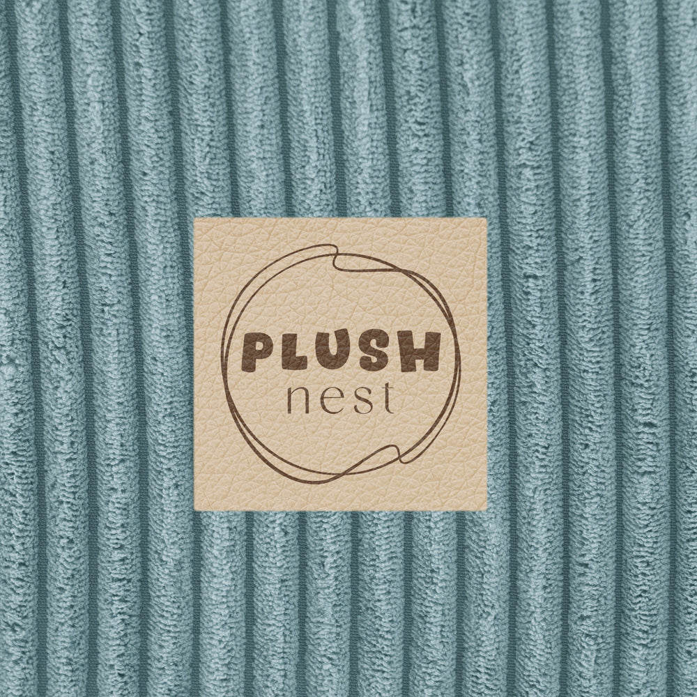 Plush Nest boldbassin med 200 bolde i premium fløjl – lyseblå – 90x30 cm