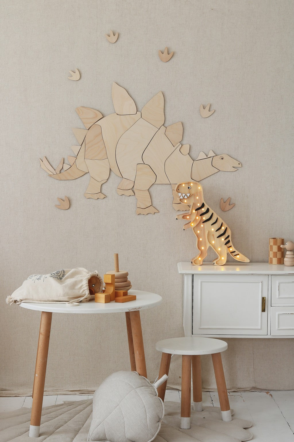 Dinosaur Stegosaurus - Wooden Wall Decoration