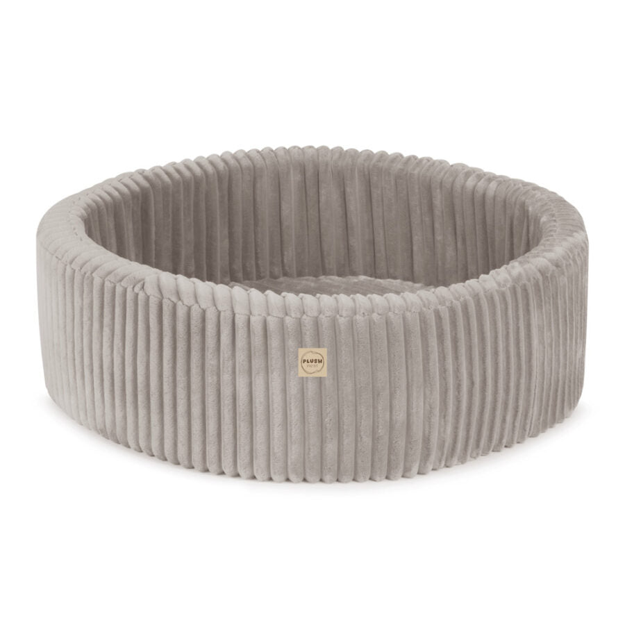 Plush Nest boldbassin 90x30 cm – beige med 200 bolde i lyserød mix