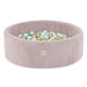 Plush Nest boldbassin med 200 bolde (mint-guld) i premium fløjl – lyserød – 90x30 cm