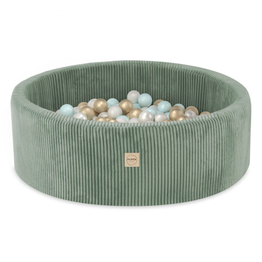 Plush Nest boldbassin 90x30 cm – grøn med 200 bolde