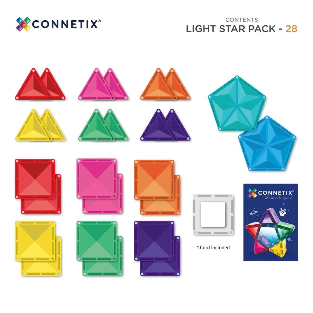Connetix Light Star Pack Magnetsæt 28 dele