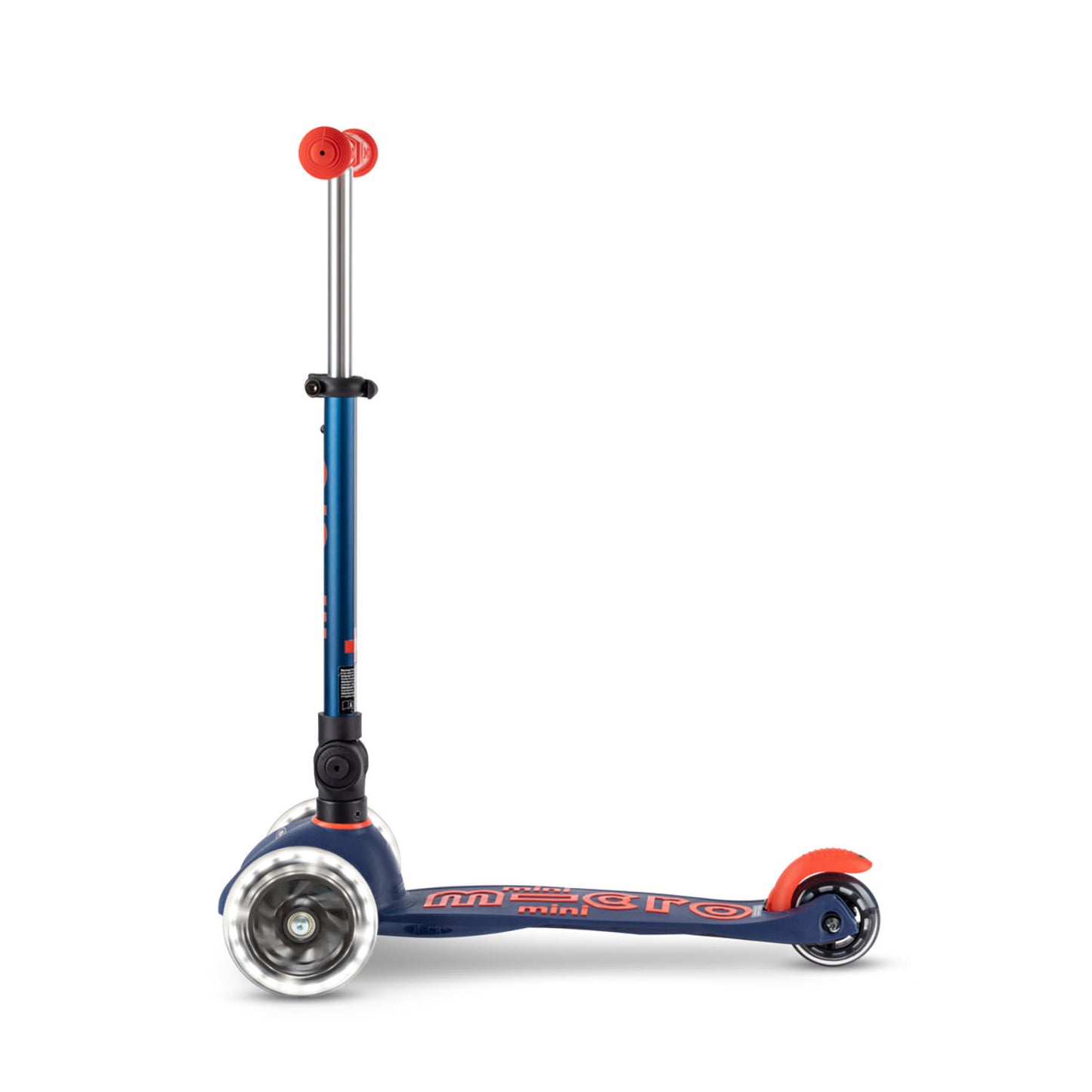 Micro Mini Deluxe Foldable LED løbehjul - Navy Blue