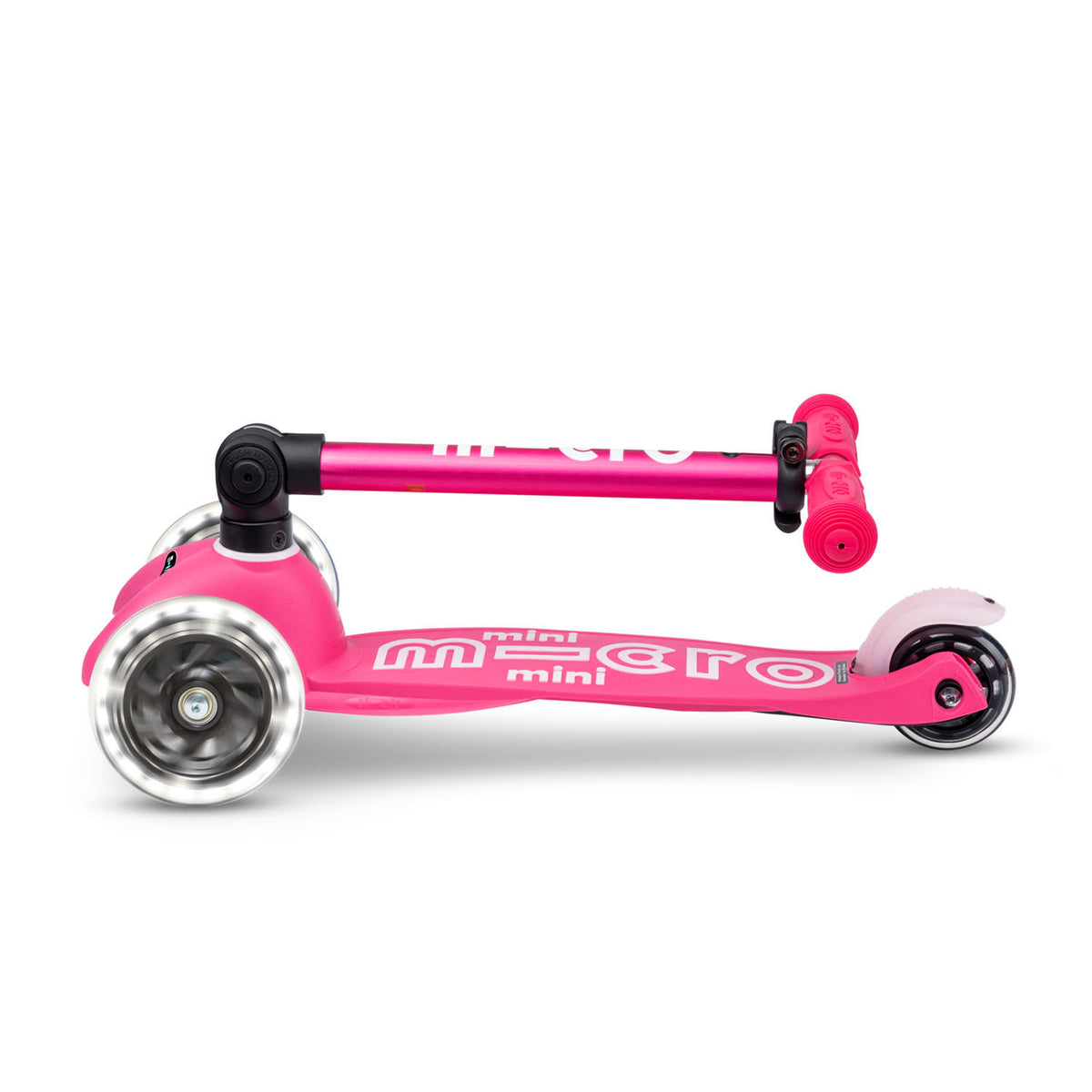 Micro Mini Deluxe Foldable LED løbehjul - Pink