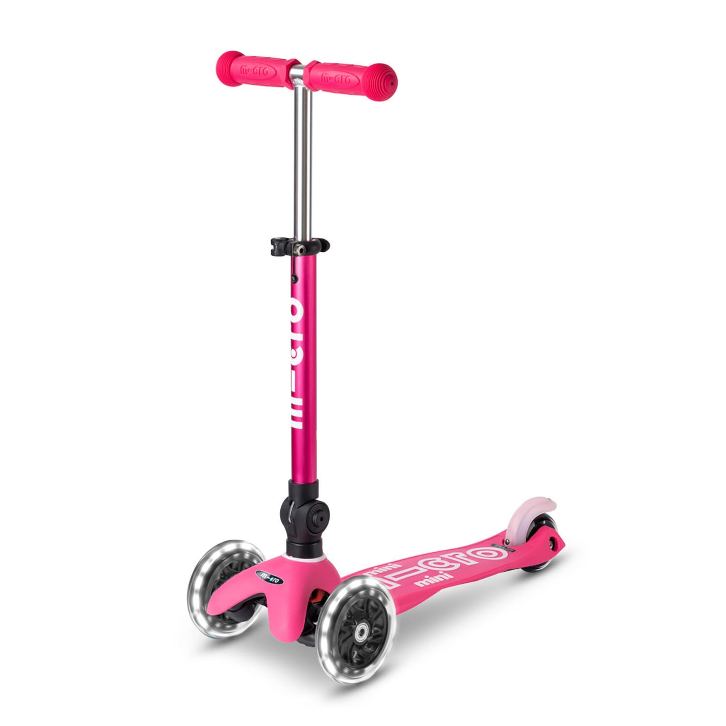 Micro Mini Deluxe Foldable LED løbehjul - Pink
