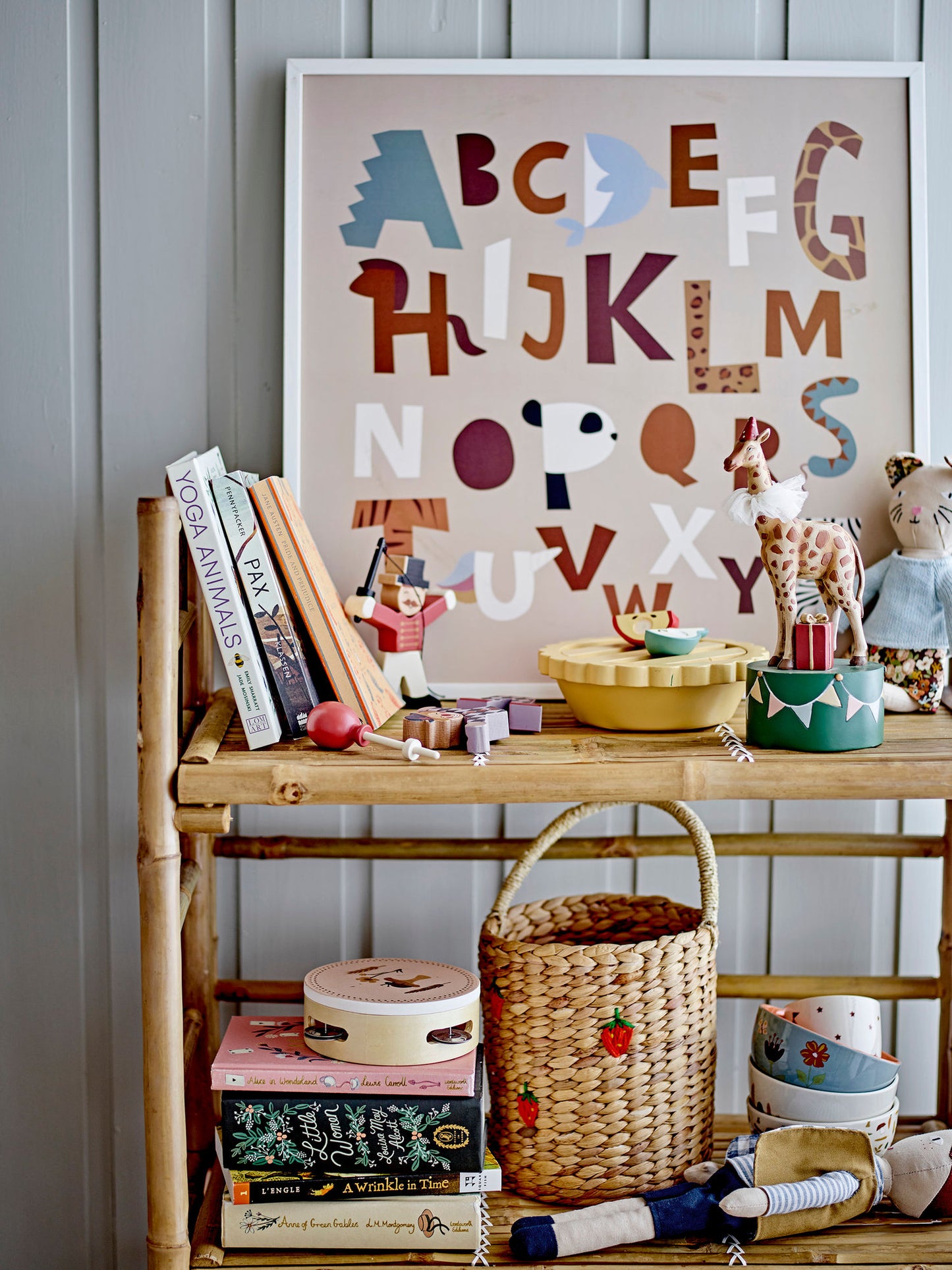 Bloomingville MINI Flor lysestage – Giraf i brun polyresin