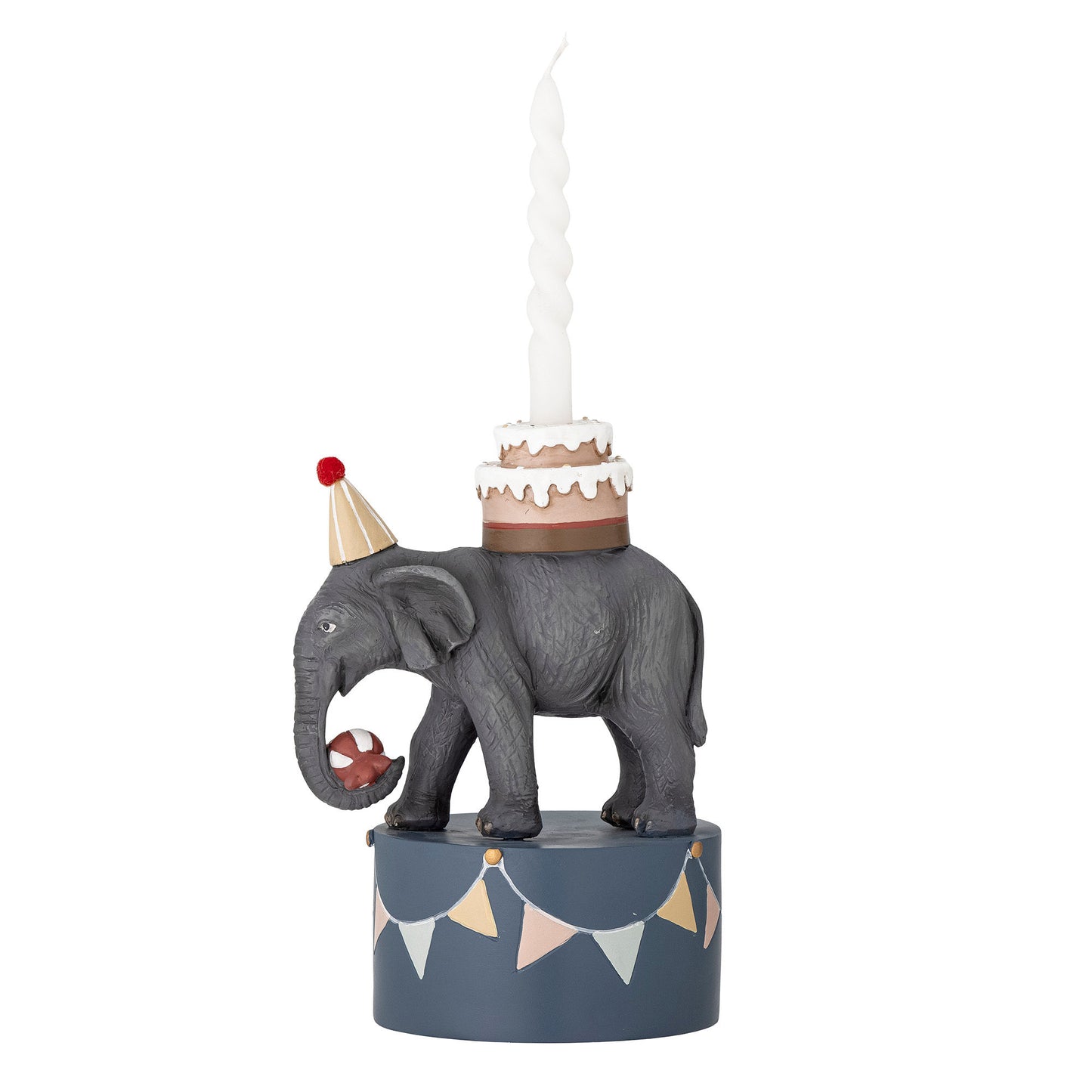 Bloomingville MINI Flor lysestage – Elefant i grå polyresin