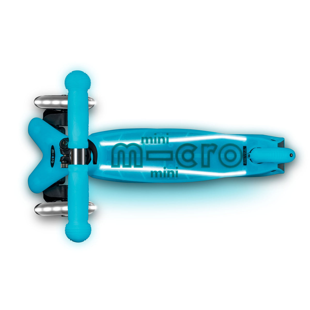 Micro Mini Deluxe Glow LED Plus løbehjul - Glacier Aqua