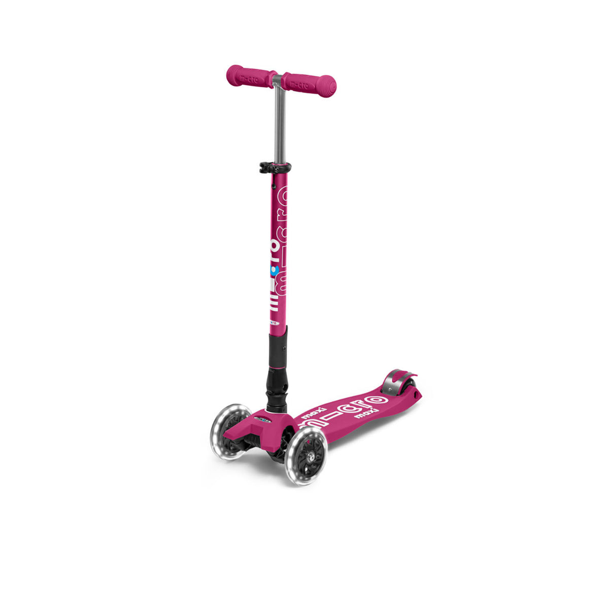 Micro Maxi Deluxe Foldable LED løbehjul - Berry Red
