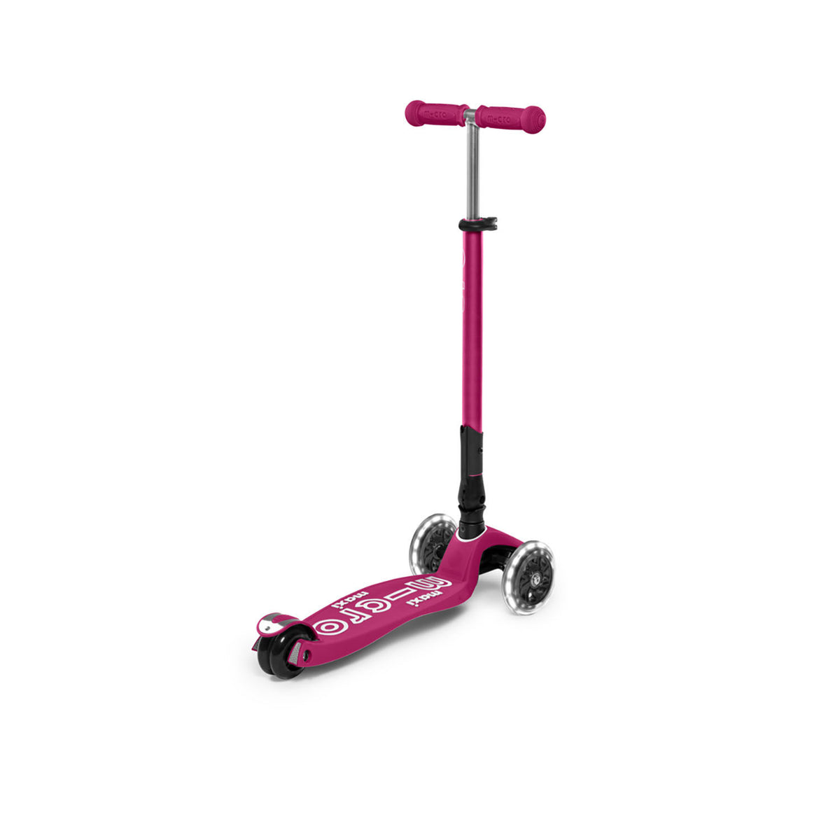 Micro Maxi Deluxe Foldable LED løbehjul - Berry Red
