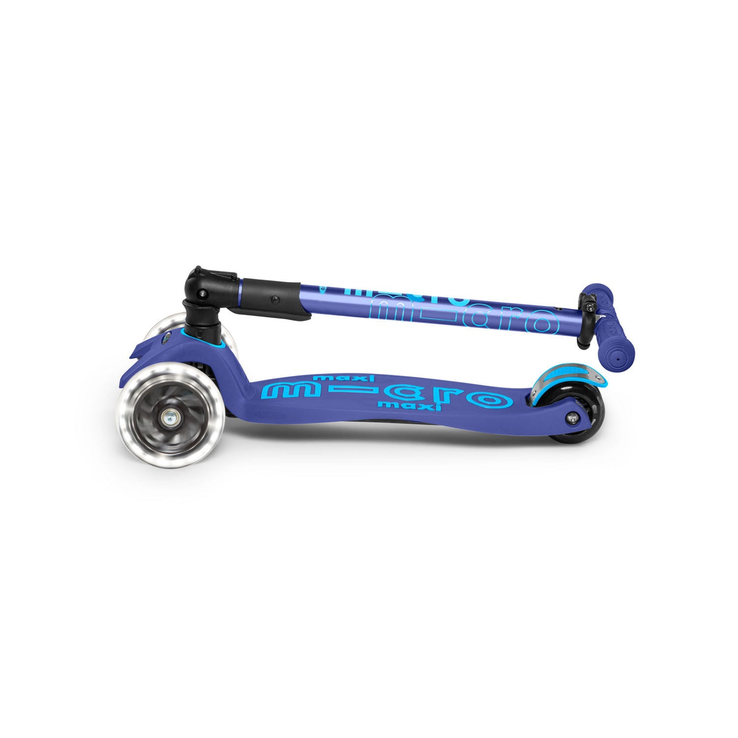 Micro Maxi Deluxe Foldable LED løbehjul - Navy