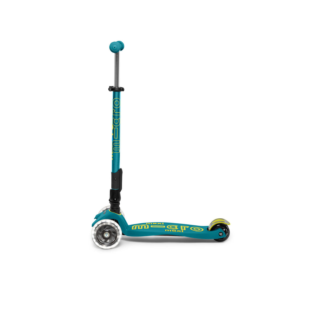 Micro Maxi Deluxe Foldable LED løbehjul - Petrol Green