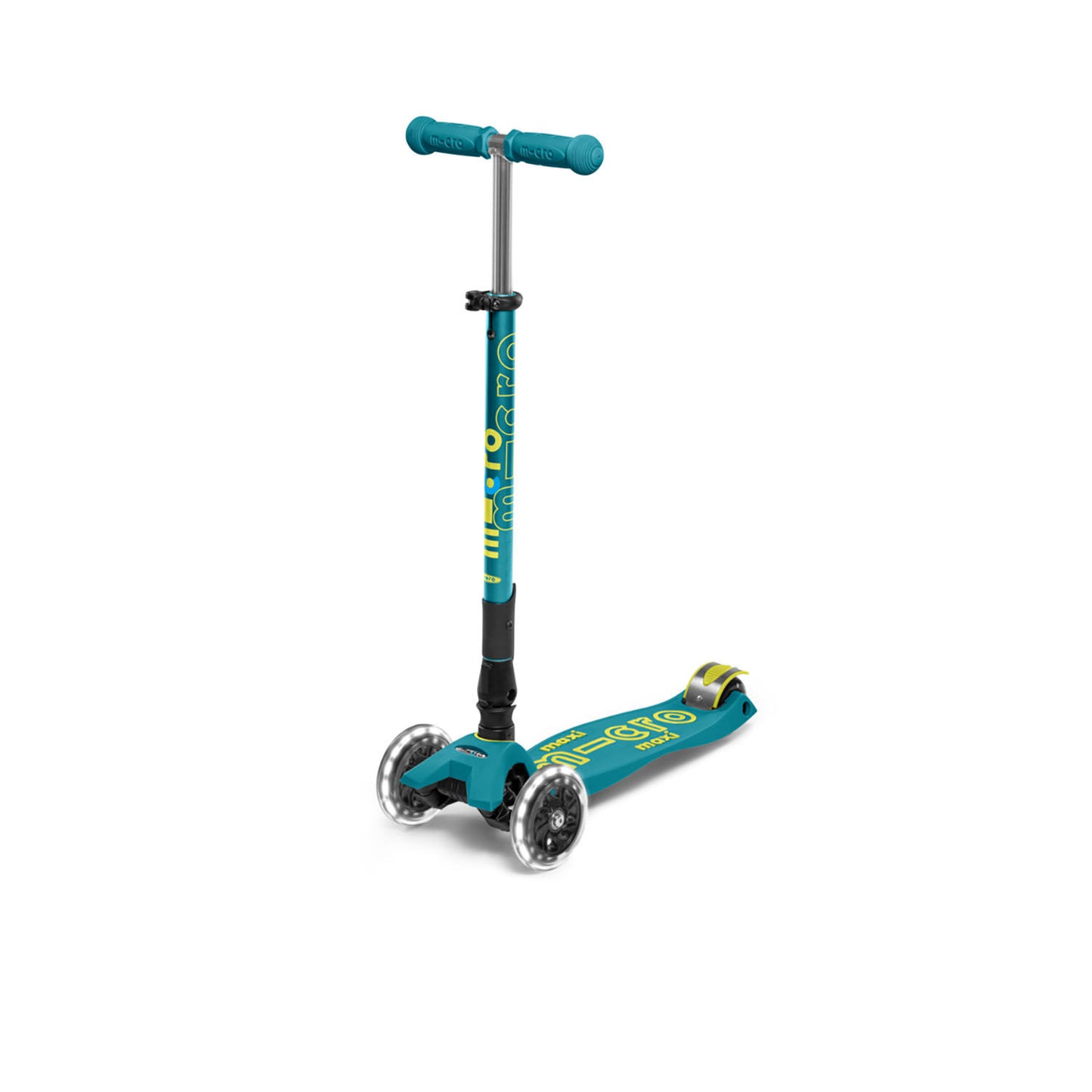 Micro Maxi Deluxe Foldable LED løbehjul - Petrol Green