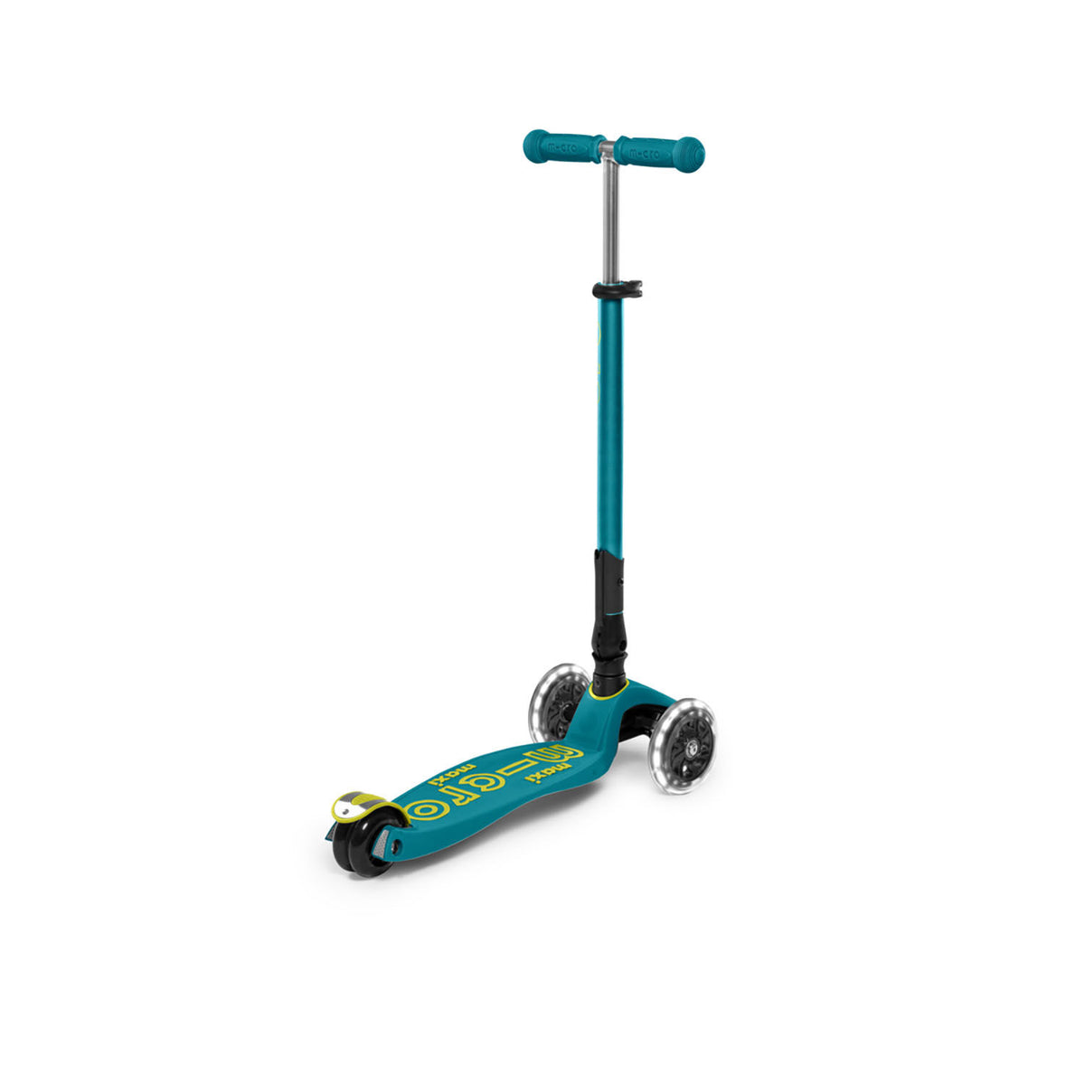 Micro Maxi Deluxe Foldable LED løbehjul - Petrol Green