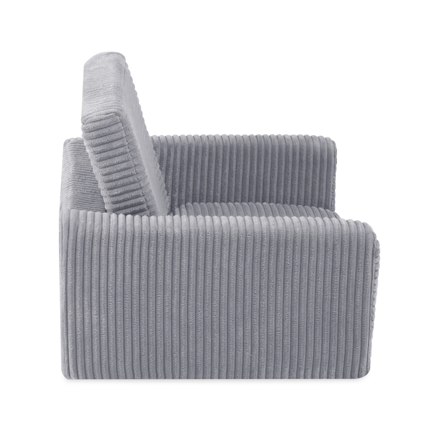 Plush Nest Cubie foldbar lænestol til børn i premium fløjl – grå