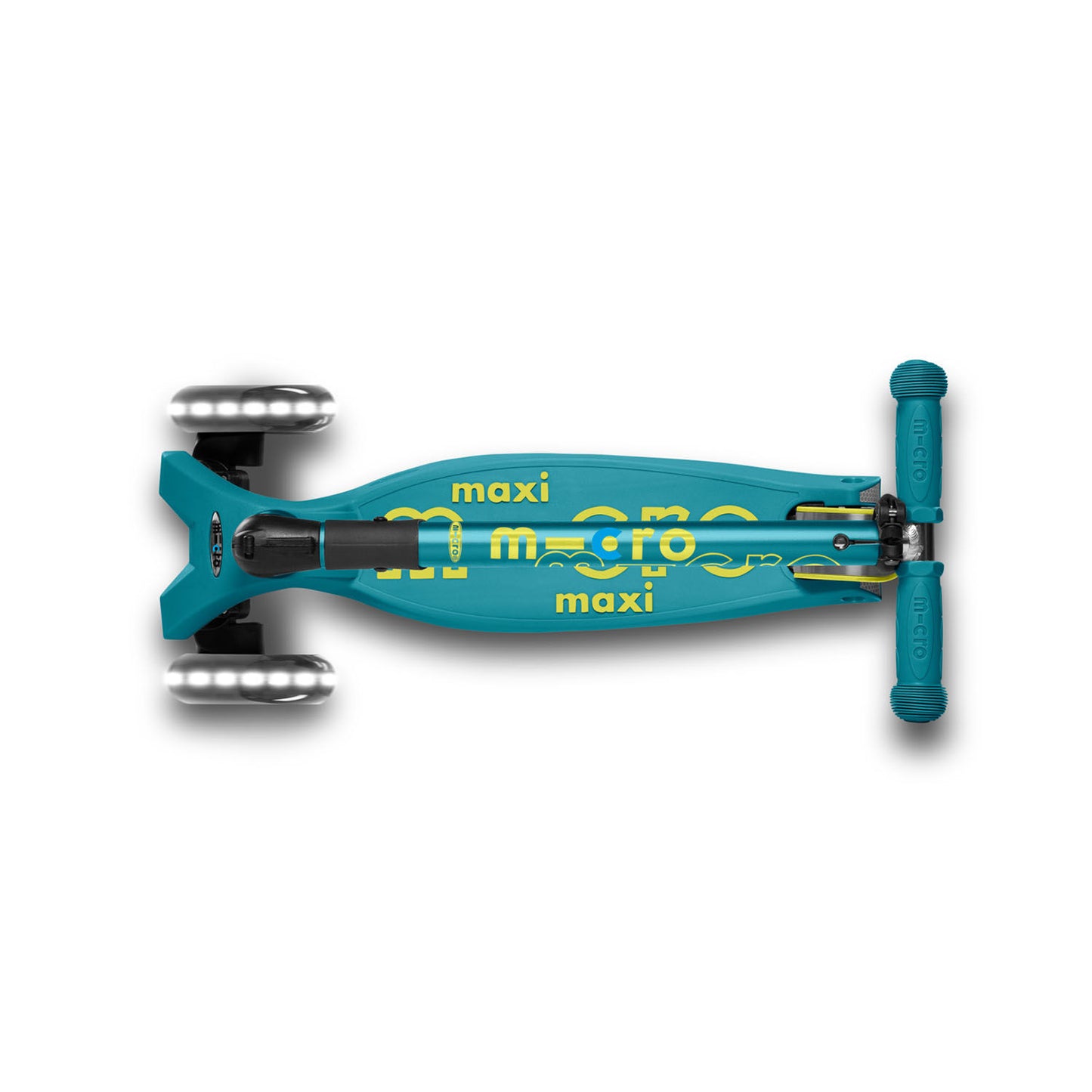 Micro Maxi Deluxe Foldable LED løbehjul - Petrol Green