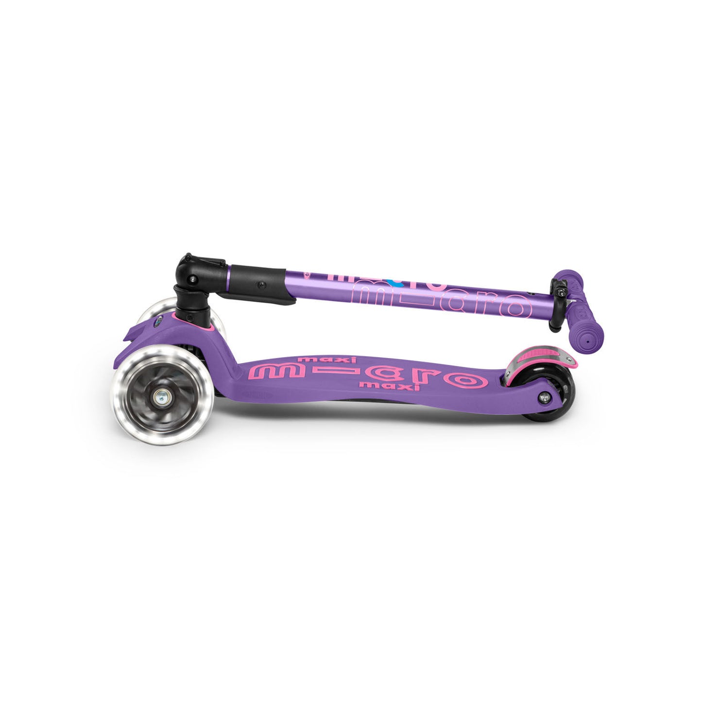 Micro Maxi Deluxe Foldable LED løbehjul - Purple