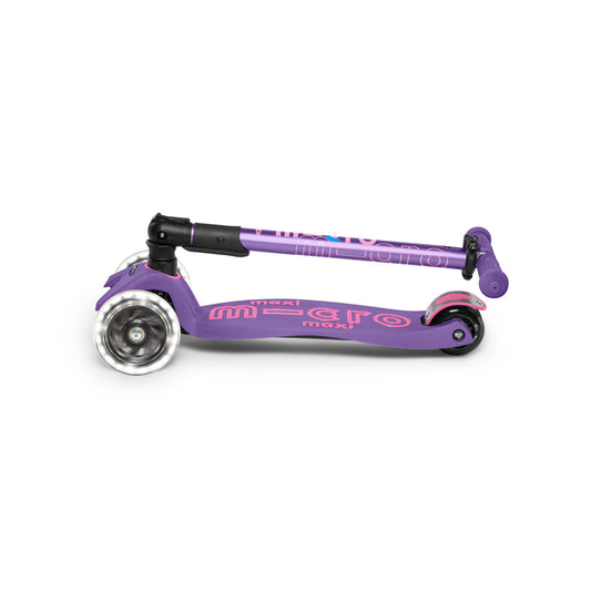 Micro Maxi Deluxe Foldable LED løbehjul - Purple